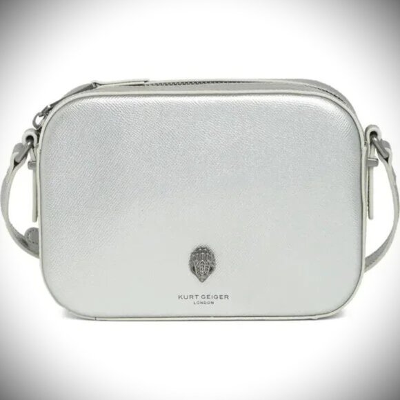 Kurt Geiger Handbags - KURT GEIGER London Richmond Silver/Pewter Color Leather Crossbody Bag